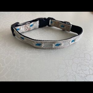 Small Distressed Denim Jean Fabric Dog Collar